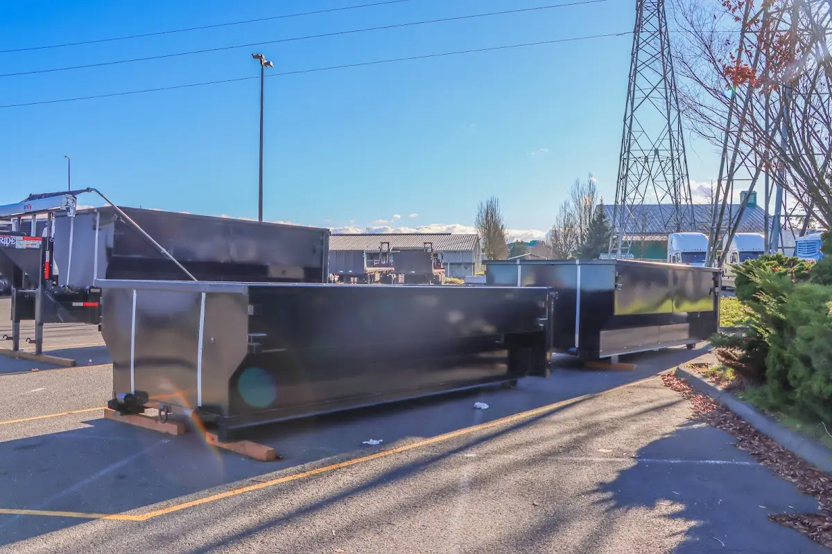 Roll-off dumpster ready for waste disposal at job site for Construction Dumpster Rental in Winfield